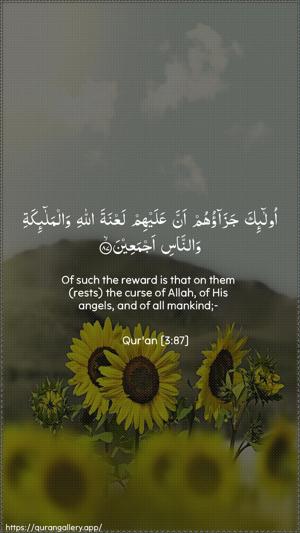 Aal-i-Imraan Ayah 87 - Arabic + English wallpaper