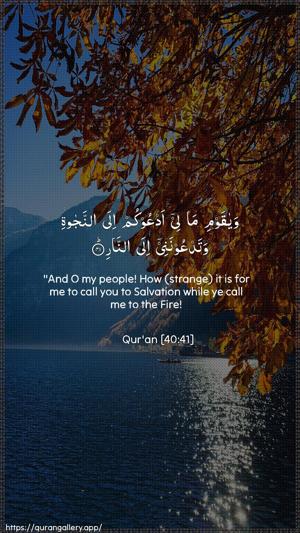 Al-Ghaafir Ayah 41 - Arabic + English wallpaper