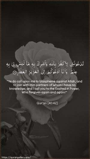 Al-Ghaafir Ayah 42 - Arabic + English wallpaper