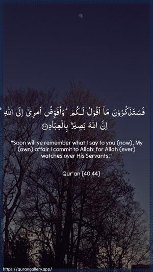 Al-Ghaafir Ayah 44 - Arabic + English wallpaper