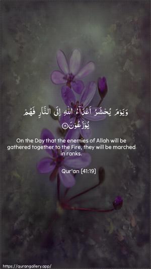 Fussilat Ayah 19 - Arabic + English wallpaper