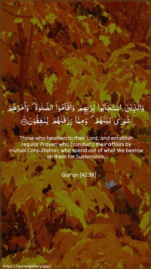 Ash-Shura Ayah 38 - Arabic + English wallpaper