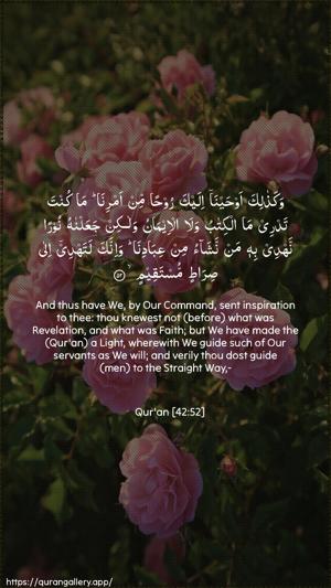 Ash-Shura Ayah 52 - Arabic + English wallpaper