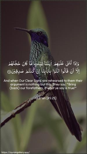 Al-Jaathiya Ayah 25 - Arabic + English wallpaper