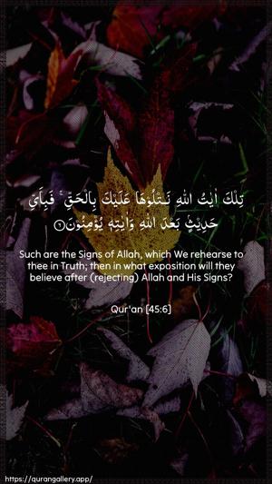 Al-Jaathiya Ayah 6 - Arabic + English wallpaper