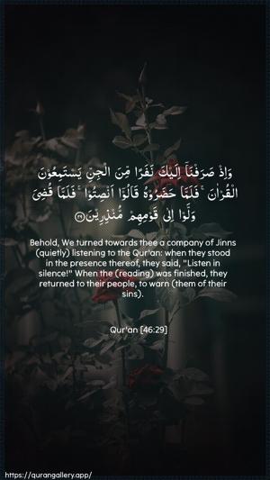 Al-Ahqaf Ayah 29 - Arabic + English wallpaper