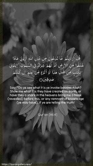 Al-Ahqaf Ayah 4 - Arabic + English wallpaper
