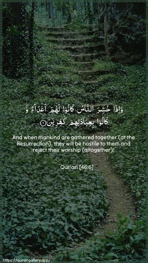 Al-Ahqaf Ayah 6 - Arabic + English wallpaper