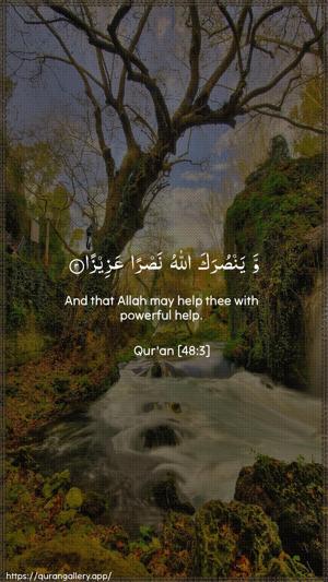 Al-Fath Ayah 3 - Arabic + English wallpaper