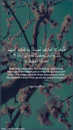 An-Nisaa Ayah 62 - Arabic + English wallpaper