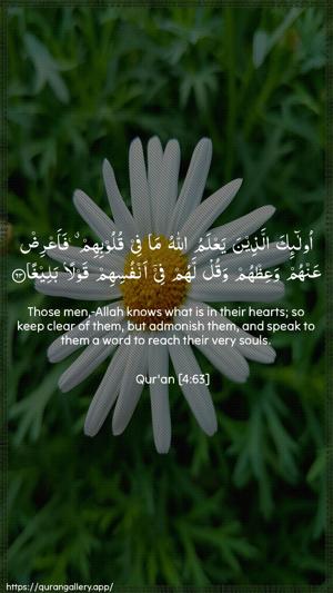 An-Nisaa Ayah 63 - Arabic + English wallpaper