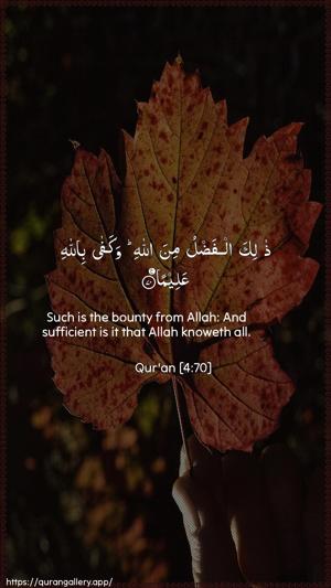 An-Nisaa Ayah 70 - Arabic + English wallpaper