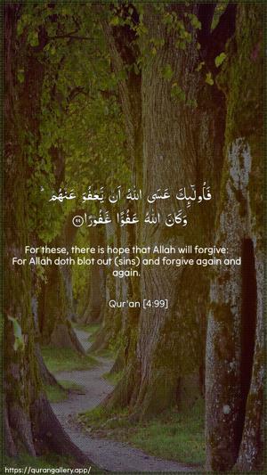 An-Nisaa Ayah 99 - Arabic + English wallpaper