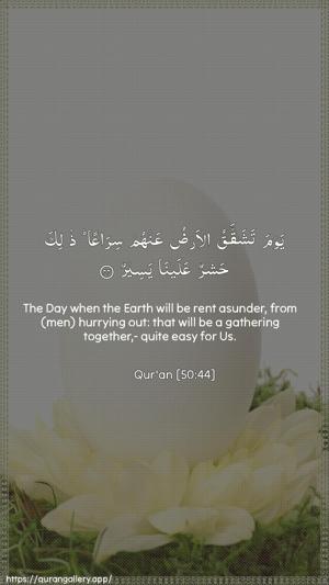 Qaaf Ayah 44 - Arabic + English wallpaper