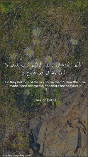 Qaaf Ayah 6 - Arabic + English wallpaper