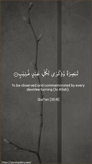 Qaaf Ayah 8 - Arabic + English wallpaper