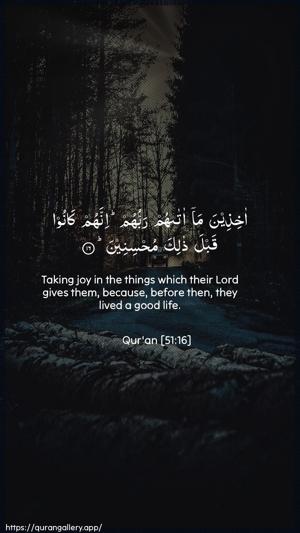 Adh-Dhaariyat Ayah 16 - Arabic + English wallpaper