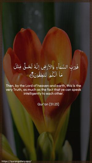Adh-Dhaariyat Ayah 23 - Arabic + English wallpaper