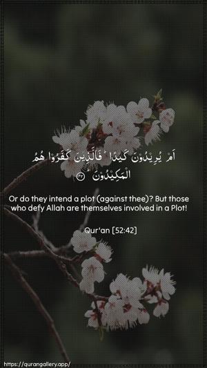 At-Tur Ayah 42 - Arabic + English wallpaper