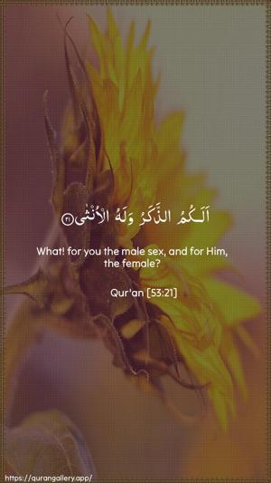 An-Najm Ayah 21 - Arabic + English wallpaper