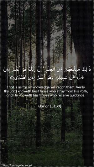 An-Najm Ayah 30 - Arabic + English wallpaper