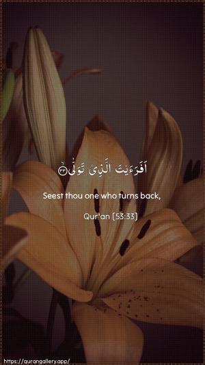 An-Najm Ayah 33 - Arabic + English wallpaper