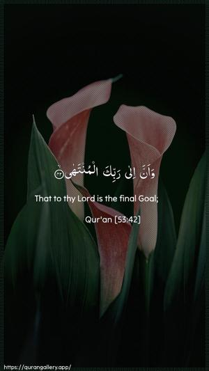 An-Najm Ayah 42 - Arabic + English wallpaper