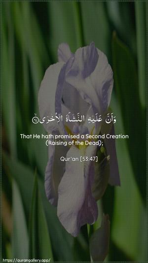 An-Najm Ayah 47 - Arabic + English wallpaper