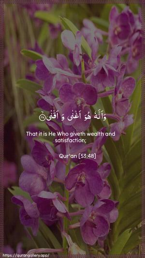 An-Najm Ayah 48 - Arabic + English wallpaper