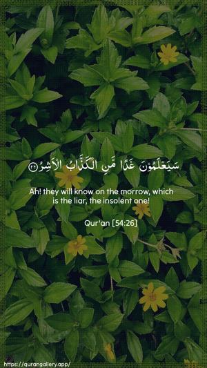 Al-Qamar Ayah 26 - Arabic + English wallpaper