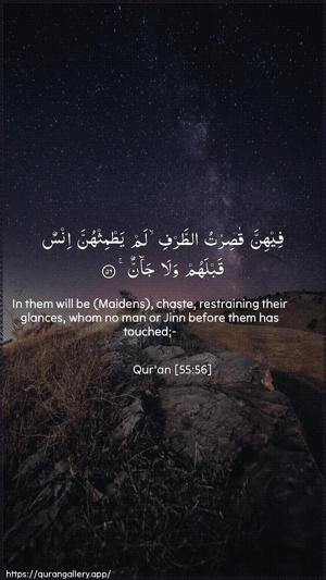 Ar-Rahmaan Ayah 56 - Arabic + English wallpaper