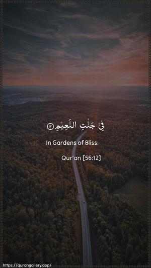 Al-Waaqia Ayah 12 - Arabic + English wallpaper