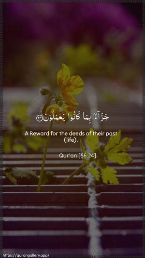 Al-Waaqia Ayah 24 - Arabic + English wallpaper