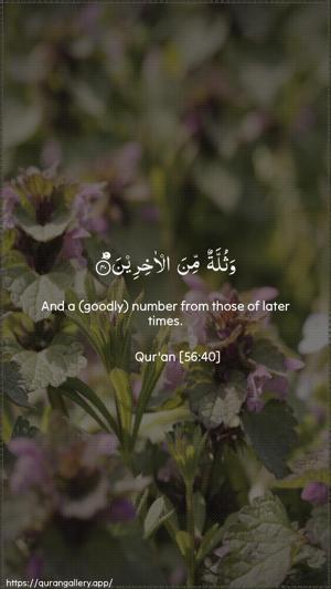 Al-Waaqia Ayah 40 - Arabic + English wallpaper