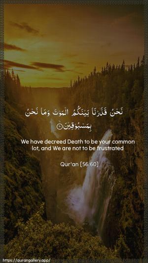 Al-Waaqia Ayah 60 - Arabic + English wallpaper