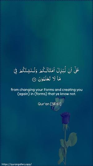 Al-Waaqia Ayah 61 - Arabic + English wallpaper