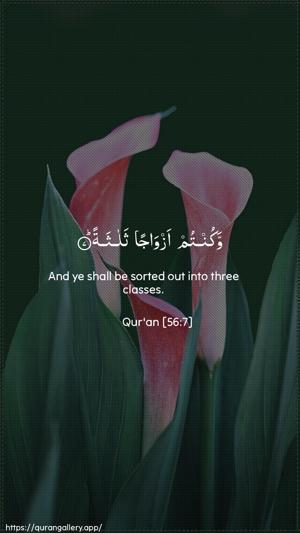 Al-Waaqia Ayah 7 - Arabic + English wallpaper