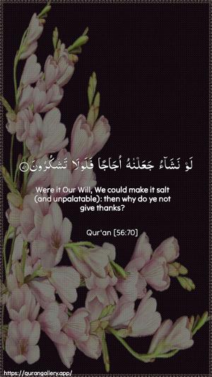 Al-Waaqia Ayah 70 - Arabic + English wallpaper