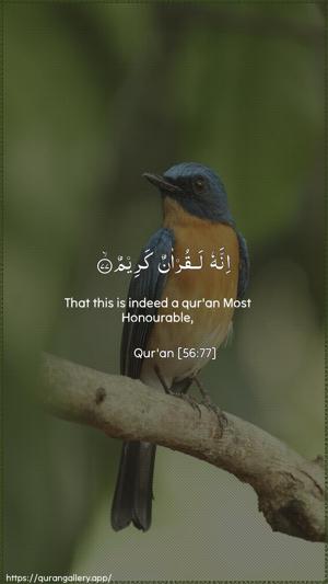 Al-Waaqia Ayah 77 - Arabic + English wallpaper
