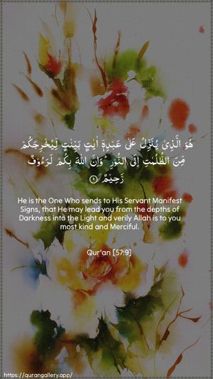 Al-Hadid Ayah 9 - Arabic + English wallpaper