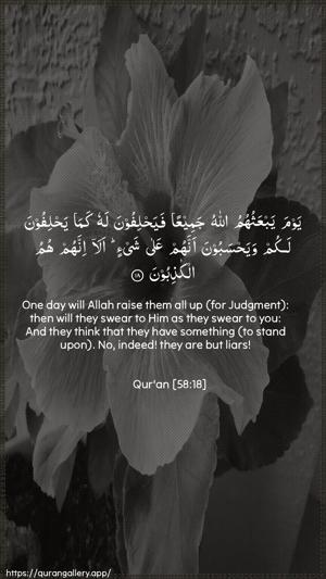 Al-Mujaadila Ayah 18 - Arabic + English wallpaper