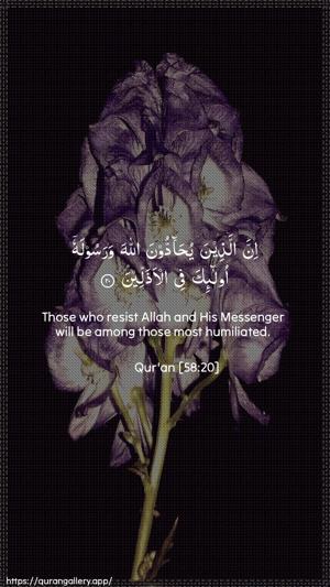 Al-Mujaadila Ayah 20 - Arabic + English wallpaper