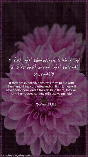 Al-Hashr Ayah 12 - Arabic + English wallpaper