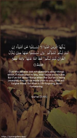 Al-Maaida Ayah 101 - Arabic + English wallpaper