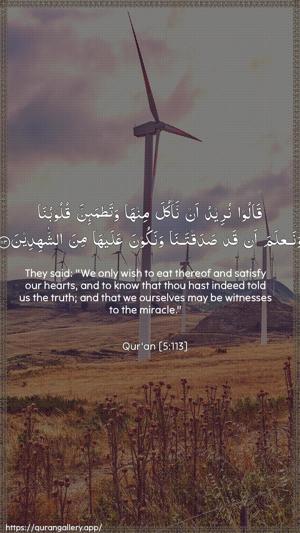 Al-Maaida Ayah 113 - Arabic + English wallpaper