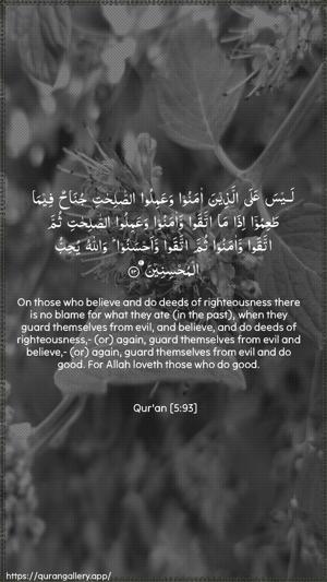Al-Maaida Ayah 93 - Arabic + English wallpaper