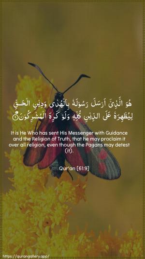 As-Saff Ayah 9 - Arabic + English wallpaper