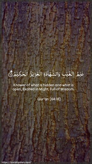 At-Taghaabun Ayah 18 - Arabic + English wallpaper