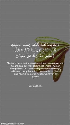 At-Taghaabun Ayah 6 - Arabic + English wallpaper