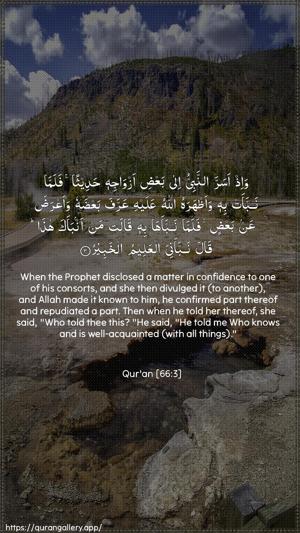 At-Tahrim Ayah 3 - Arabic + English wallpaper